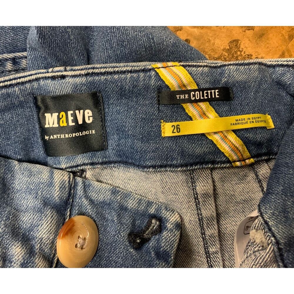 Anthropologie Maeve The Colette High Rise Crop Denim JEANS sz 26 - Picture 4 of 10